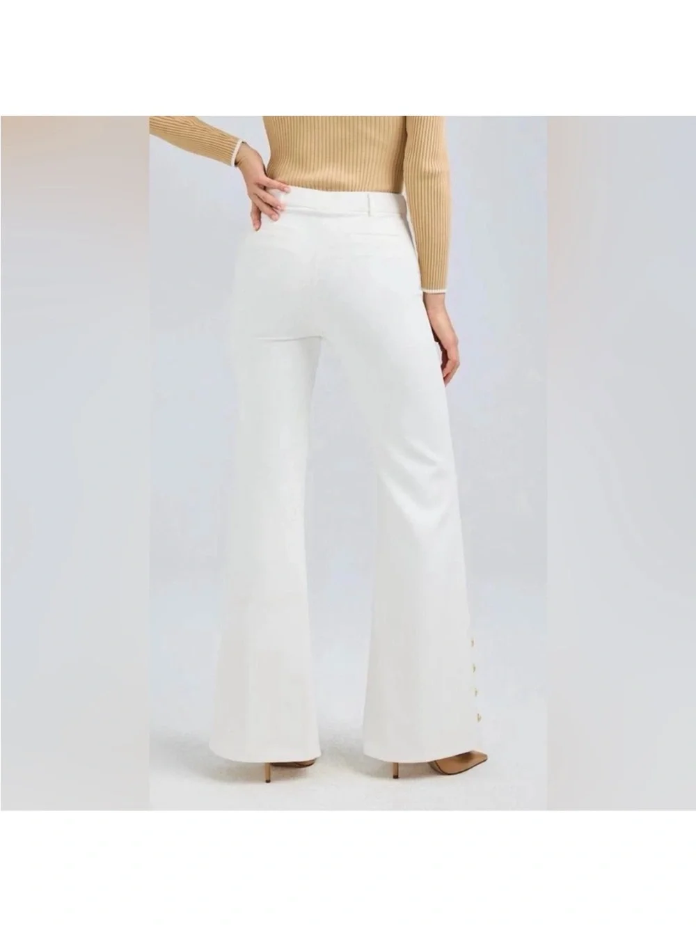 Generation Love Marisa Crepe Wide-Leg Button-Hem Pants